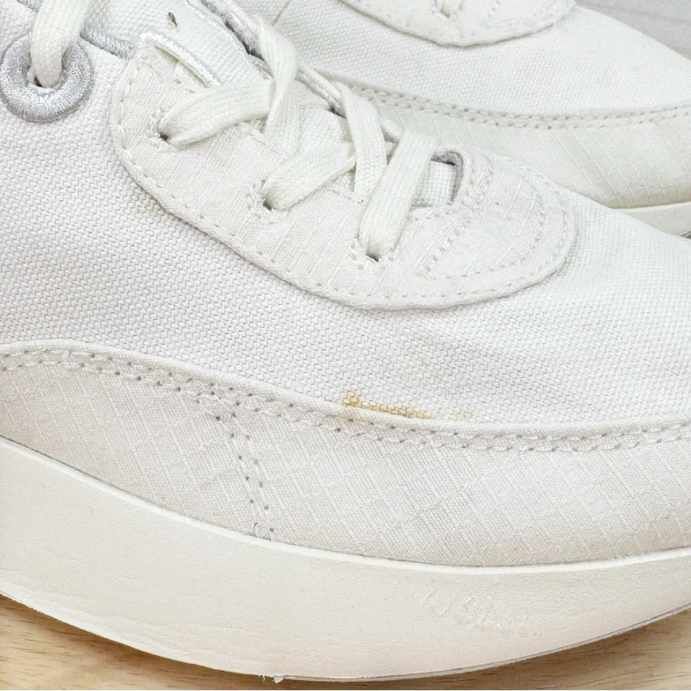 Allbirds Courier Lace Up Canvas Running Shoes Sneakers Blizzard White Womens 10‎